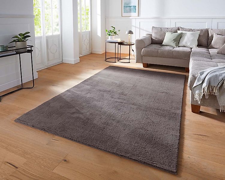 TaraCarpet Teppich Supersoft Kurzflorteppich Fiona Uni, rechteckig, Höhe: 1 günstig online kaufen