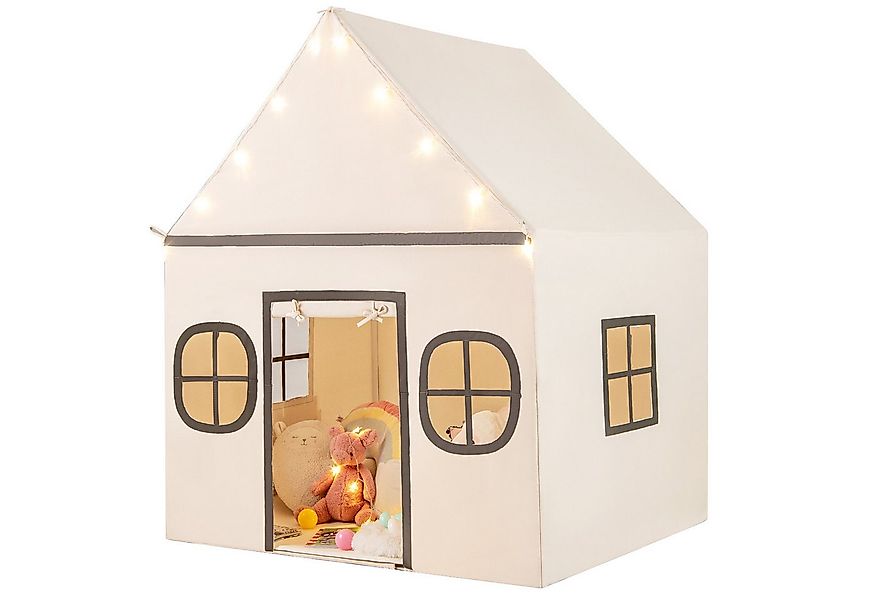COSTWAY Spielzelt Kinderzimmer, Kinderzelt mit Türvorhang & Sternlichter günstig online kaufen