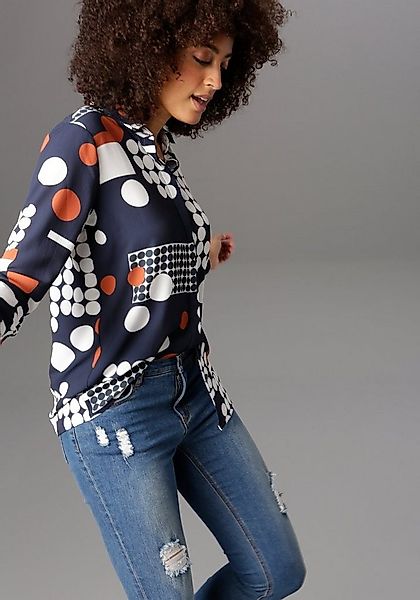 Aniston SELECTED Hemdbluse mit modernem Punkte-Druck günstig online kaufen
