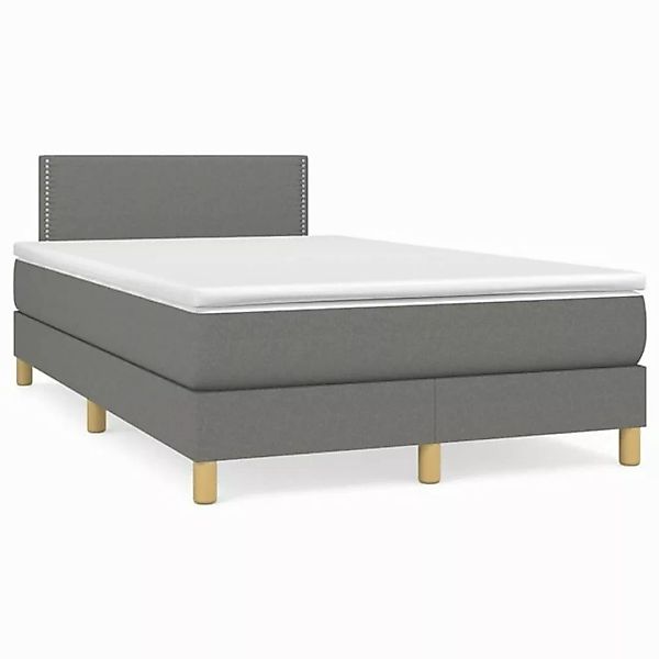 furnicato Bett Boxspringbett mit Matratze Dunkelgrau 120x200 cm Stoff (1-tl günstig online kaufen