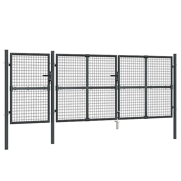 vidaXL Mesh-Gartentor Anthrazit 400x175 cm Verzinkter Stahl 154546 günstig online kaufen