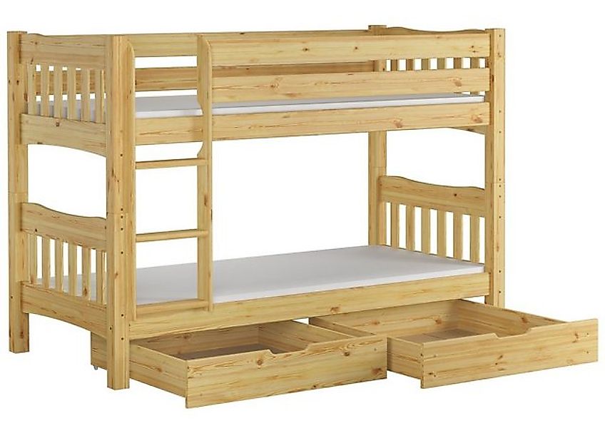 ERST-HOLZ Etagenbett Hochbett 90 x 200 mit 2 Rollrosten 2 Matratzen und Bet günstig online kaufen