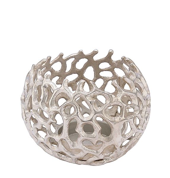 Spetebo Kerzenhalter Aluminium Design Kerzenschale silber günstig online kaufen