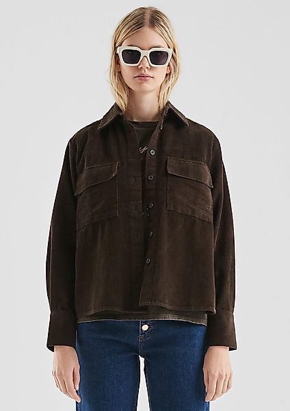 QS Langarmbluse Cord-Overshirt mit Brusttaschen günstig online kaufen