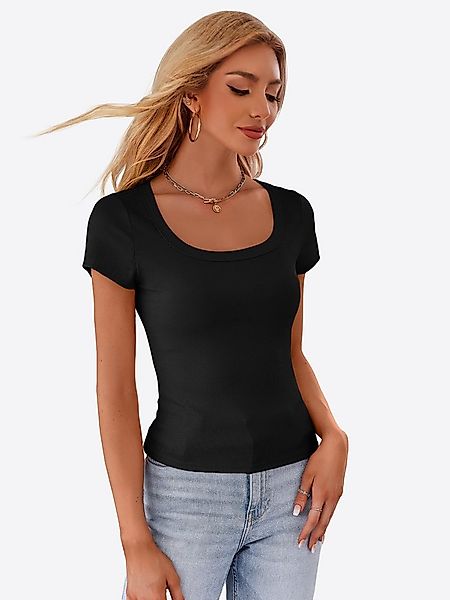 Imily Bela T-Shirt Damen Rippstrick-Top mit tailliert geschnitten (Packung, günstig online kaufen