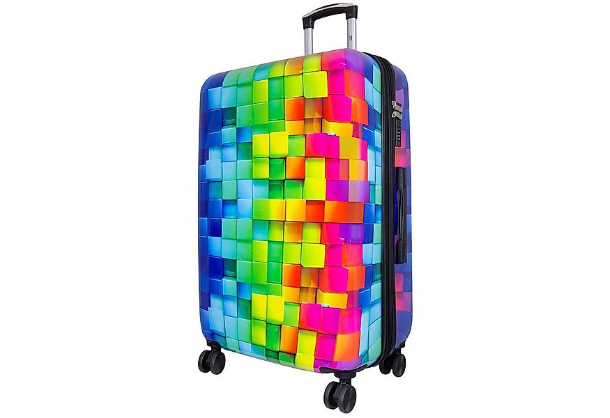 Trendyshop365 Hartschalen-Trolley Motivkoffer Mosaik mit mehrfarbigem 3D Dr günstig online kaufen