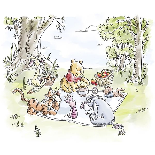 Komar Vlies Fototapete Disney Winnie The Pooh Nice For Picnics Bunt günstig online kaufen