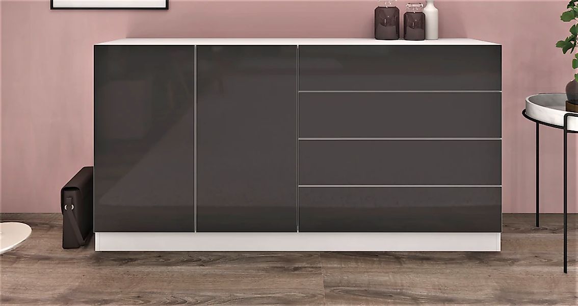 borchardt Möbel Sideboard "Vaasa, Kommode mit 2 Türen und 4 Schubkästen auf günstig online kaufen