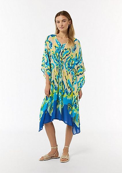 comma Midikleid Accessories Luftiger Viskose-Kaftan mit Bindeband günstig online kaufen