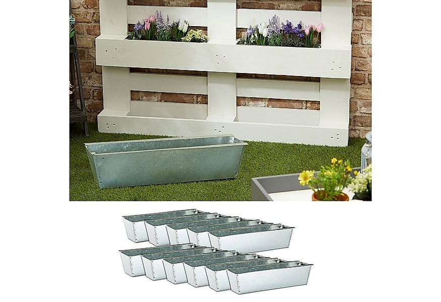 CEPEWA Pflanzkübel Pflanzkasten 12er Set aus Zink für Europaletten günstig online kaufen