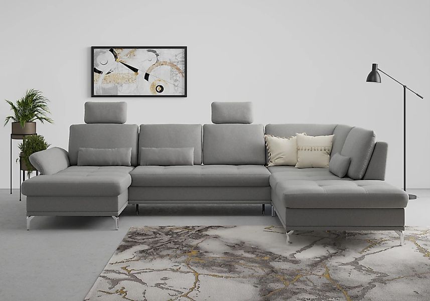 Home affaire Wohnlandschaft "Palm Beach U-Form" Federkern, mit Sitztiefenve günstig online kaufen