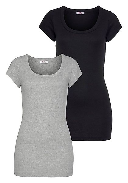 Flashlights T-Shirt (Packung, 2er-Pack) figurbetonter Schnitt, unifarben, R günstig online kaufen