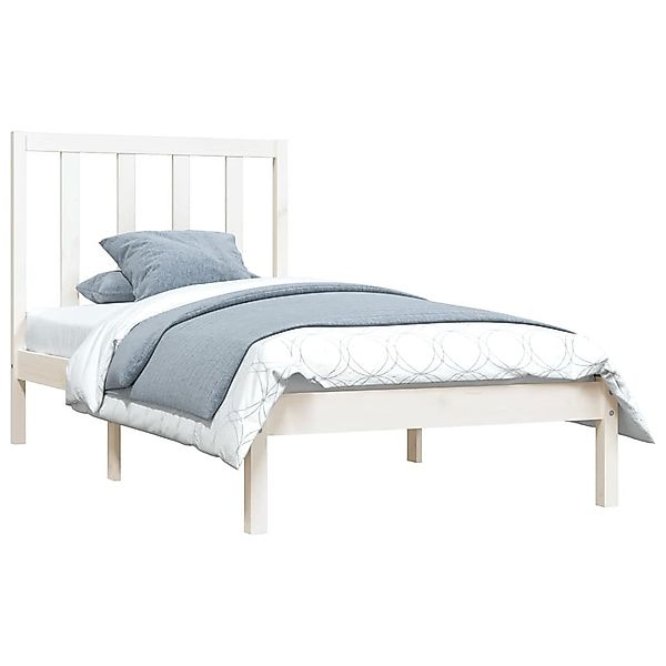 vidaXL Bett Massivholzbett Weiß Kiefer 100x200 günstig online kaufen
