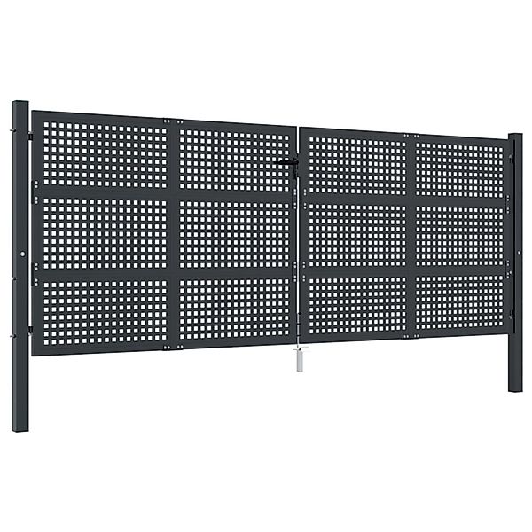 vidaXL Gartentor Anthrazit 400x150 cm Stahl 154574 günstig online kaufen