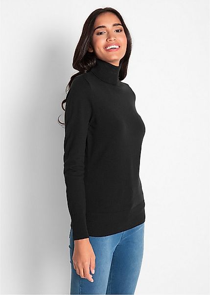bonprix Rollkragenpullover aus Baumwollmischung, mit hohem Rollkragen, schm günstig online kaufen