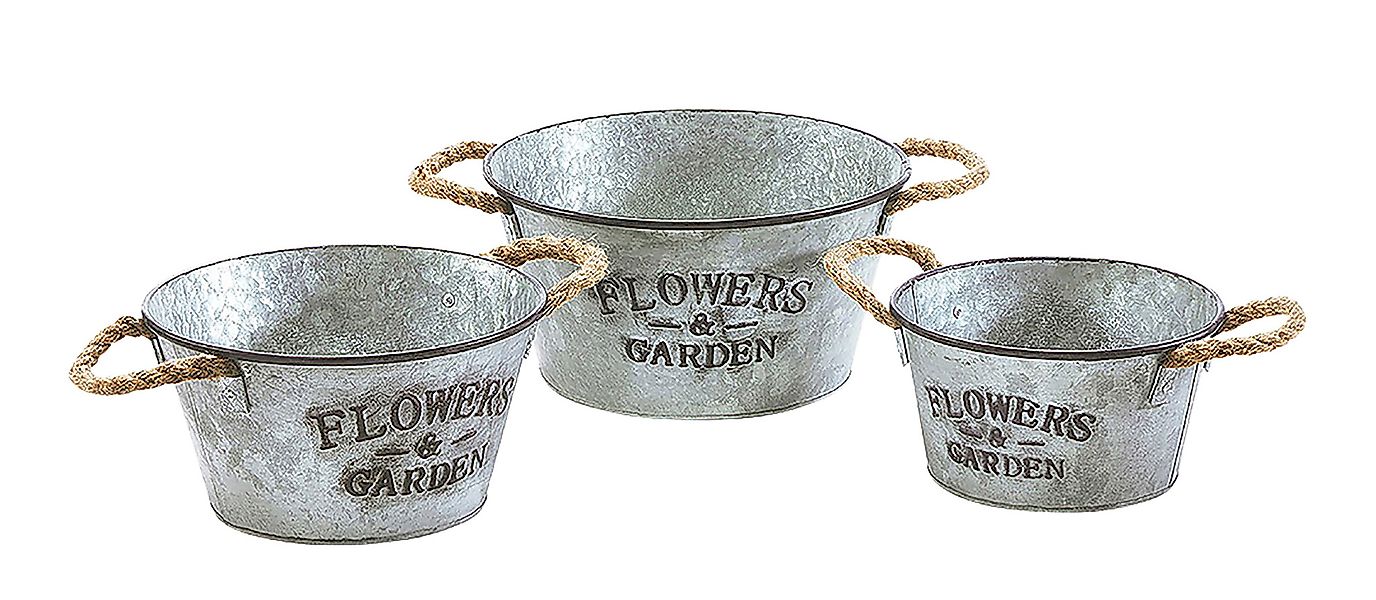 Kobolo Blumentopf Pflanzgefäß rund aus Metall günstig online kaufen