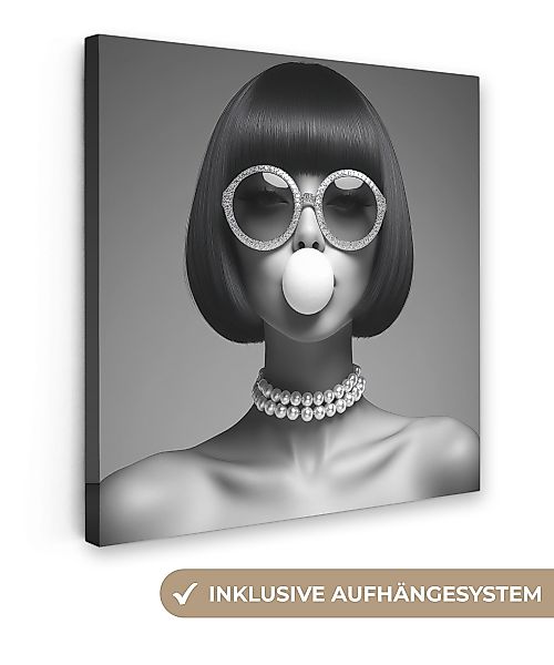 OneMillionCanvasses® Leinwandbild Frau - Schwarz und günstig online kaufen