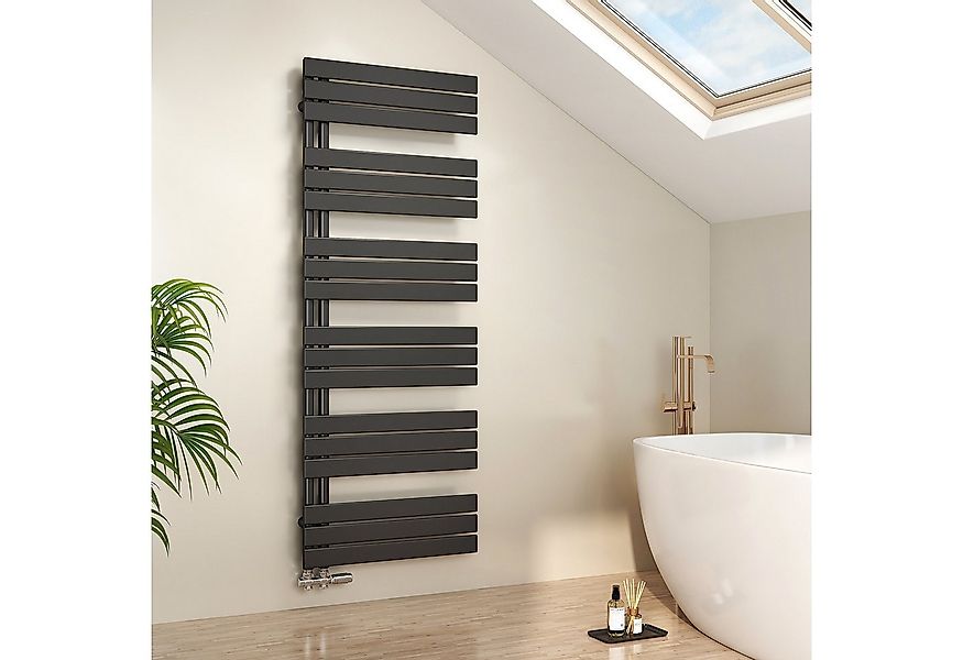 EMKE Paneelheizkörper Schwarz Flach Badheizkörper Design Handtuchtrockner, günstig online kaufen