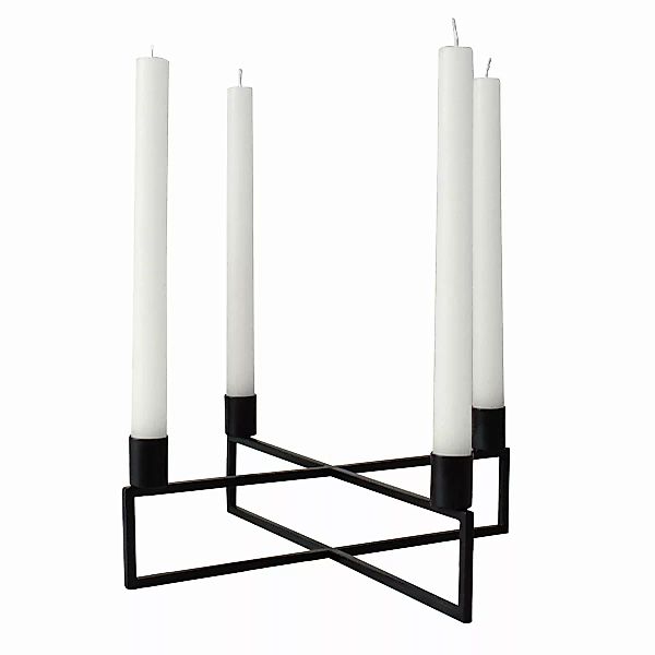 Yunic - 4Flames Kerzenständer 28,5x28,5cm - schwarz/H 9cm günstig online kaufen