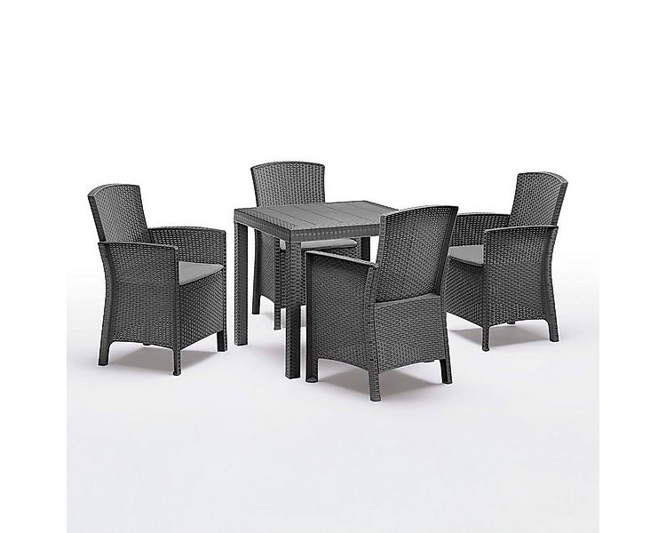 Bica Sitzgruppe Essgruppe Lido Esstisch Dallas mit 4 Sesseln Gartenmöbel günstig online kaufen