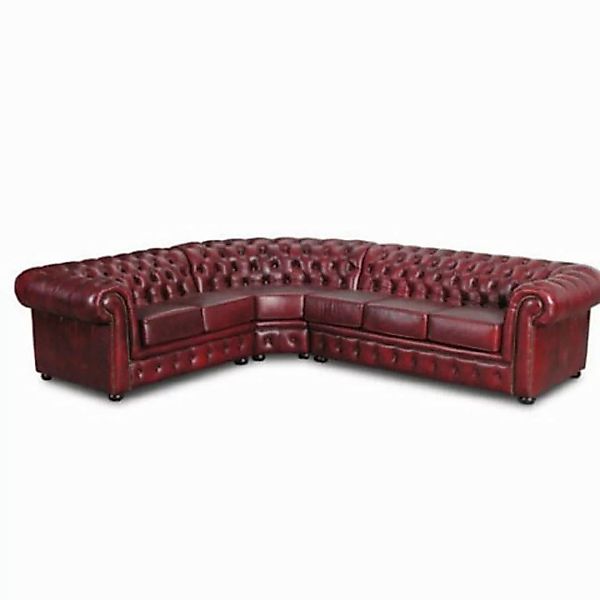 JVmoebel Ecksofa Ecksofa Couch Polster Eckgarnitur Chesterfield 100% Leder günstig online kaufen