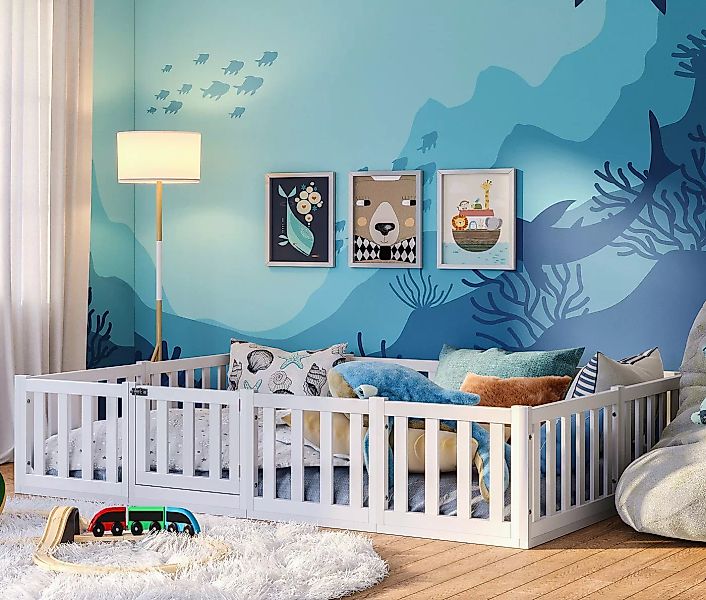 Bellabino Kinderbett Tapi (140x200, weiß, inkl. Lattenrost, Rausfallschutz günstig online kaufen
