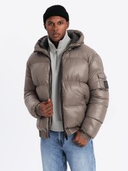 OMBRE Winterjacke Herren-Pufferjacke mit gerippten Abschlüssen günstig online kaufen