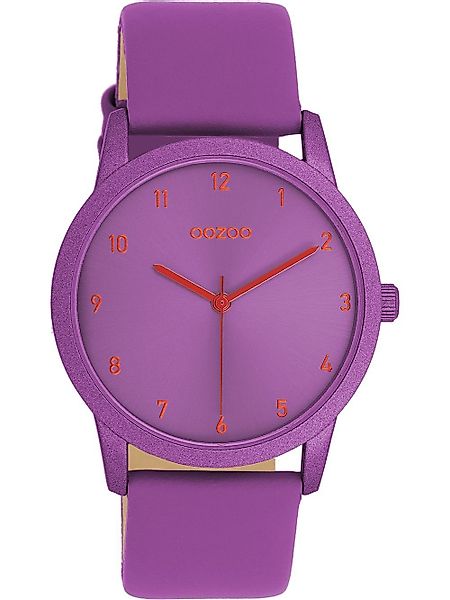 OOZOO Quarzuhr Damenuhr C11173 Lila Lederband günstig online kaufen
