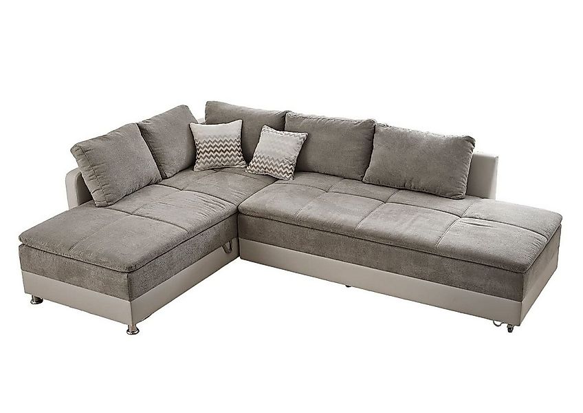 luma-home Ecksofa 15102, Dauerschläfer-Doppelbett B306/T223/H95 cm, Bettkas günstig online kaufen