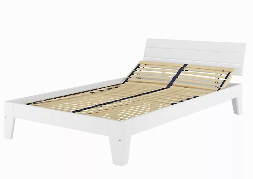 ERST-HOLZ Bett Doppelbett Massivholzbett Kiefer weiß überlang 160x220, Kief günstig online kaufen