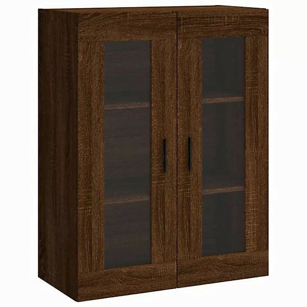 vidaXL Hängeschrank Wandschrank Braun Eichen-Optik 69,5x34x90 cm Glas Vitri günstig online kaufen