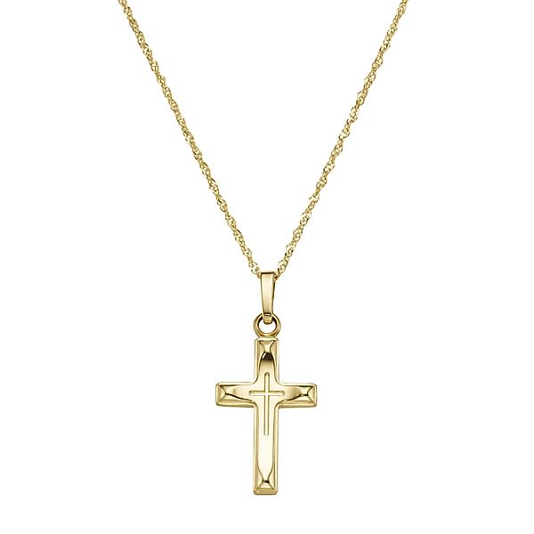 Luigi Merano Goldkette mit Kreuz-Anhänger, Gelbgold günstig online kaufen