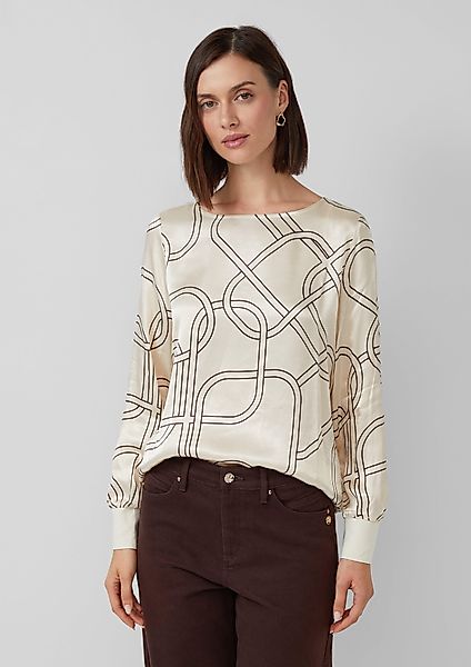 s.Oliver BLACK LABEL Langarmshirt Satinierte Viskose-Bluse günstig online kaufen