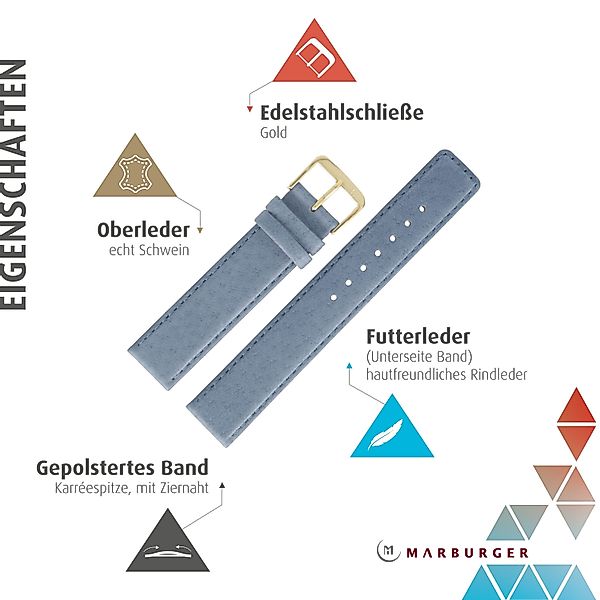 MARBURGER Uhrenarmband 18mm Leder günstig online kaufen