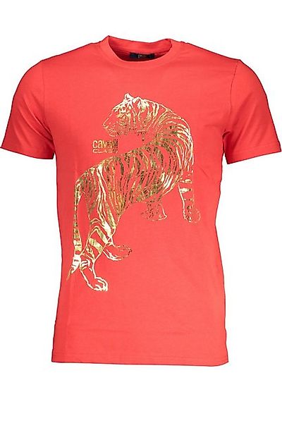 Cavalli Class T-Shirt Herren T-Shirt Rot Mit Print & Rundhals - Ideal günstig online kaufen