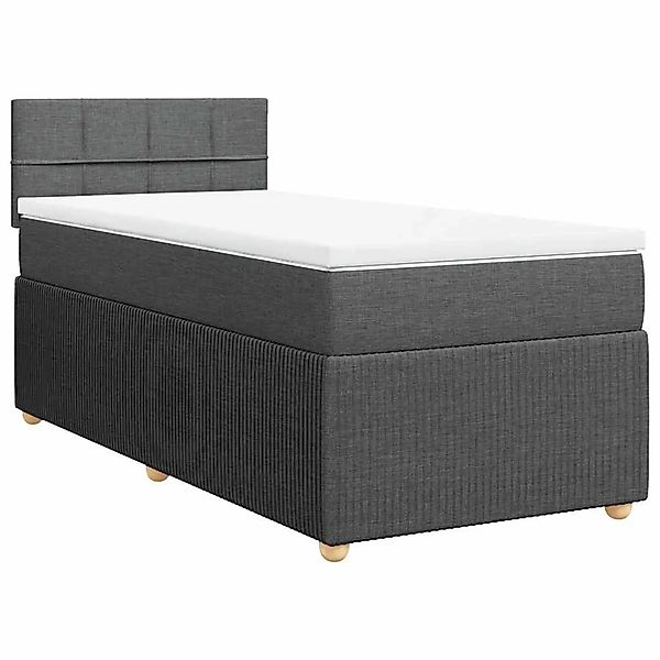 vidaXL Boxspringbett mit Matratze Dunkelgrau 100x200 cm Stoff 3289668 günstig online kaufen