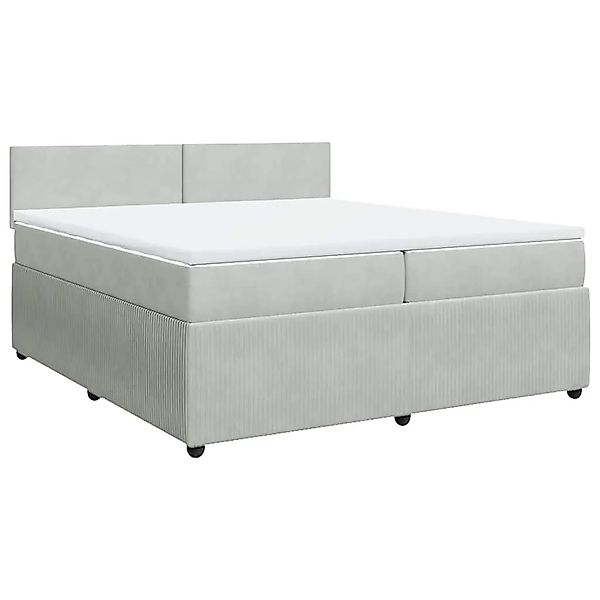 vidaXL Boxspringbett mit Matratze Hellgrau 200x200 cm Samt 3290124 günstig online kaufen