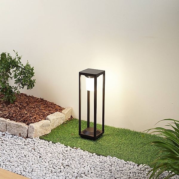 Lucande LED-Solarwegeleuchte Nilea, 50 cm, schwarz, Sensor günstig online kaufen