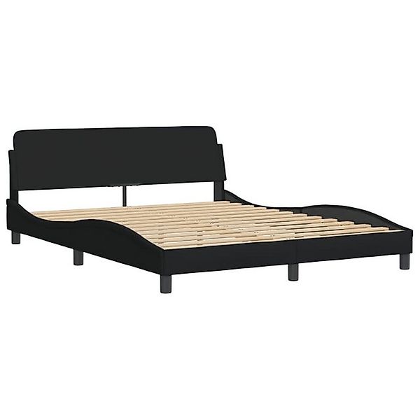 furnicato Bettgestell "Dover" Schwarz 160x200 cm Stoff (1-tlg) günstig online kaufen