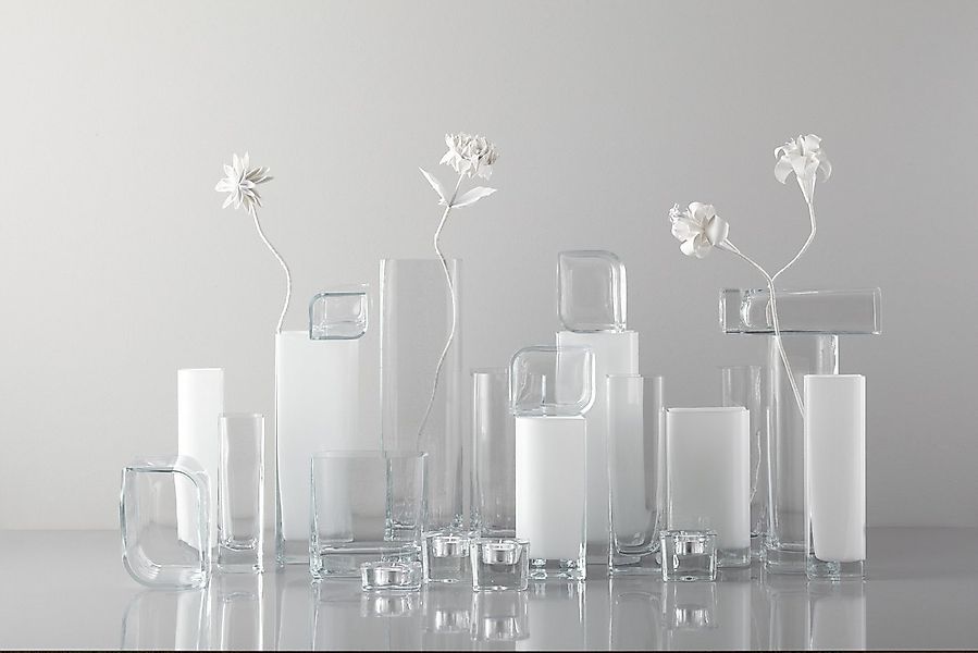 LEONARDO Tischvase Dekovase LUCCA, aus Glas, handgefertigt (1 St), rechteck günstig online kaufen