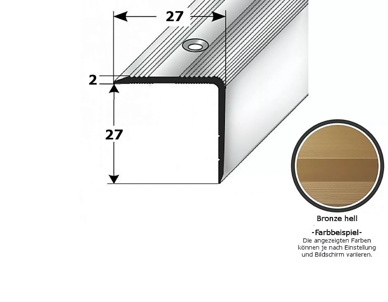 Treppenkante "Orvieto" / Treppenkantenprofil / Winkelprofil (Größe 27 mm x günstig online kaufen