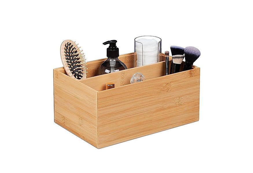 relaxdays Aufbewahrungsbox Bambus 2 Fäch, M günstig online kaufen