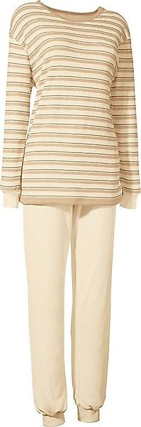 götting Pyjama Damen-Schlafanzug naturbelassen Frottee Streifen günstig online kaufen