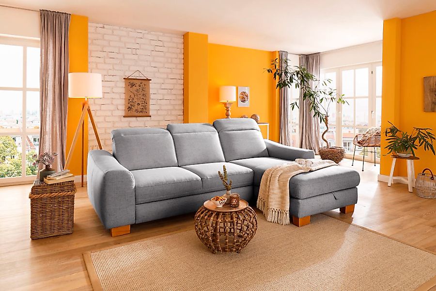 Home affaire Ecksofa "Dundee L-Form" wahlweise mit Kopfteilverstellung und günstig online kaufen