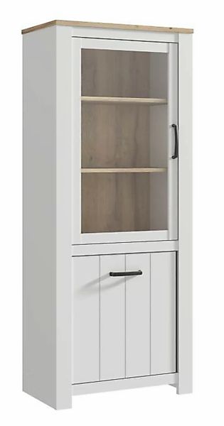 Vitrine ELARA von Forte Weiß matt / Bianco Eiche günstig online kaufen