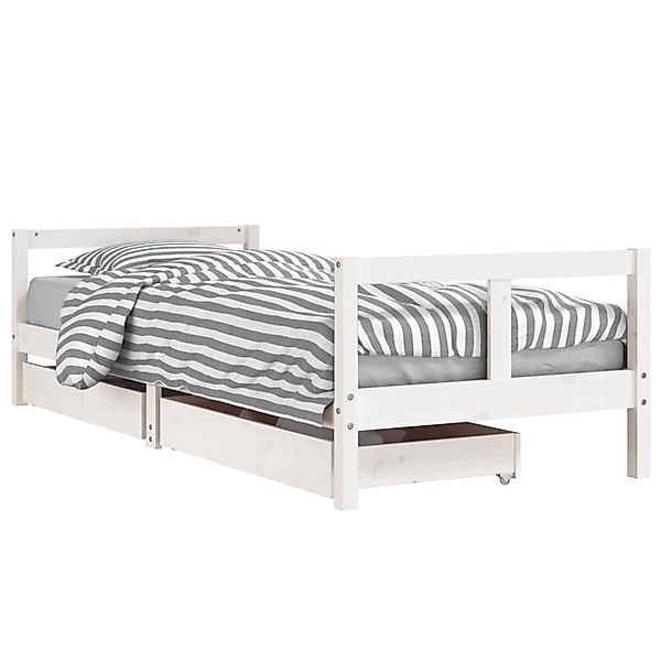 vidaXL Kinderbett mit Schubladen Weiß 80x200 cm Massivholz Kiefer 834406 günstig online kaufen