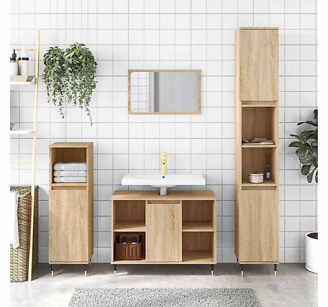 vidaXL Badezimmerspiegelschrank Badschrank Sonoma-Eiche 30x30x100 cm Holzwe günstig online kaufen