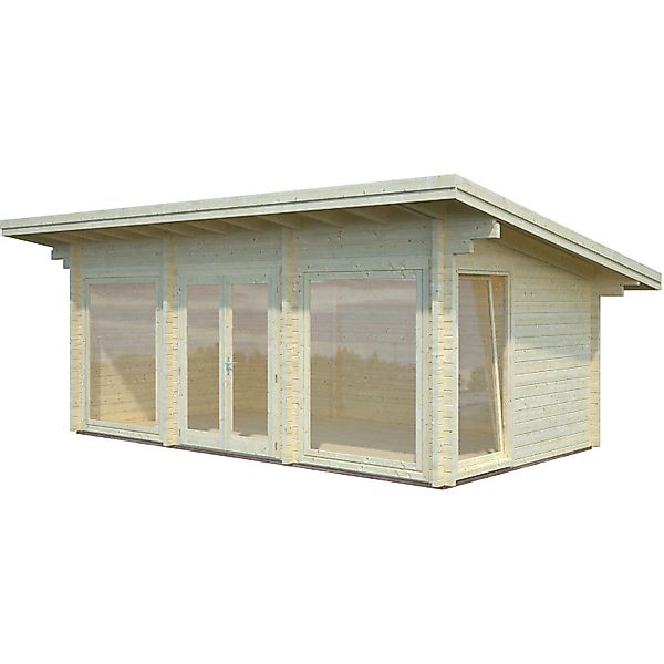 Palmako Heidi Holz-Gartenhaus Natur Flachdach Unbehandelt 620 cm x 340 cm günstig online kaufen