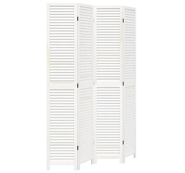vidaXL Raumteiler 4-tlg. Raumteiler Weiß Massivholz Paulownia, 1-tlg. günstig online kaufen