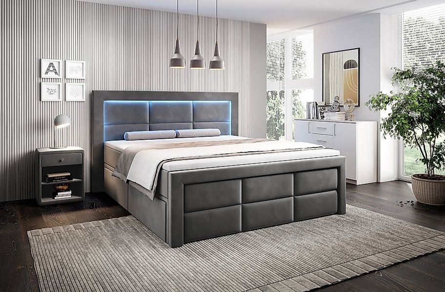 PROMETO Möbel Boxspringbett Schlafbett mit 2 Schubladen Bettkasten 180x200c günstig online kaufen